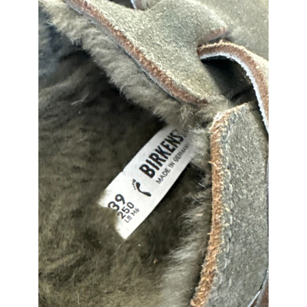 Birkenstock Boston Shearling Suede Clogs Olive Green EU 39 US 8-8.5 Women's - Picture 6 of 9